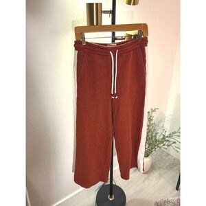 Madewell MWL Rust Red Wide Leg‎ Side Stripe Sweatpants Small Sporty Lounge Pants